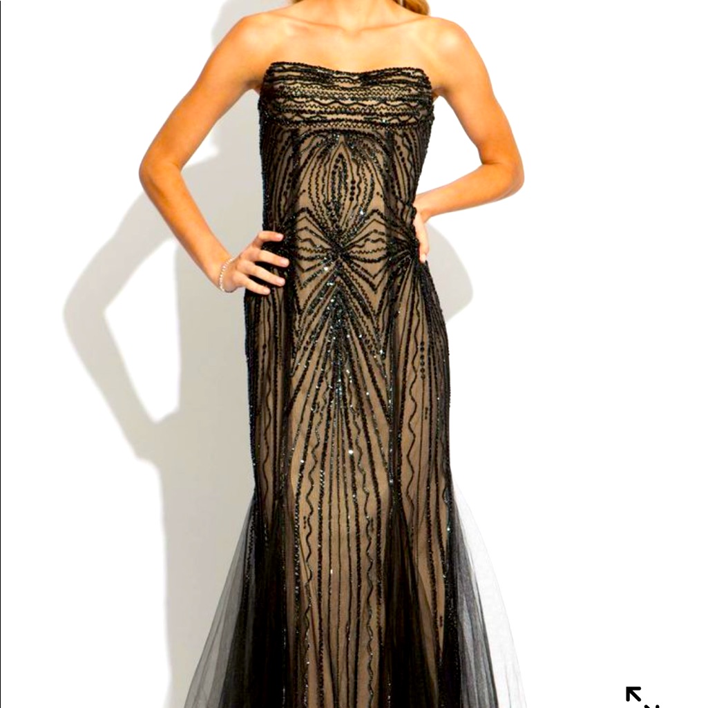 Jovani Style 89801. Color Is Black/Nude. Size Is 12.